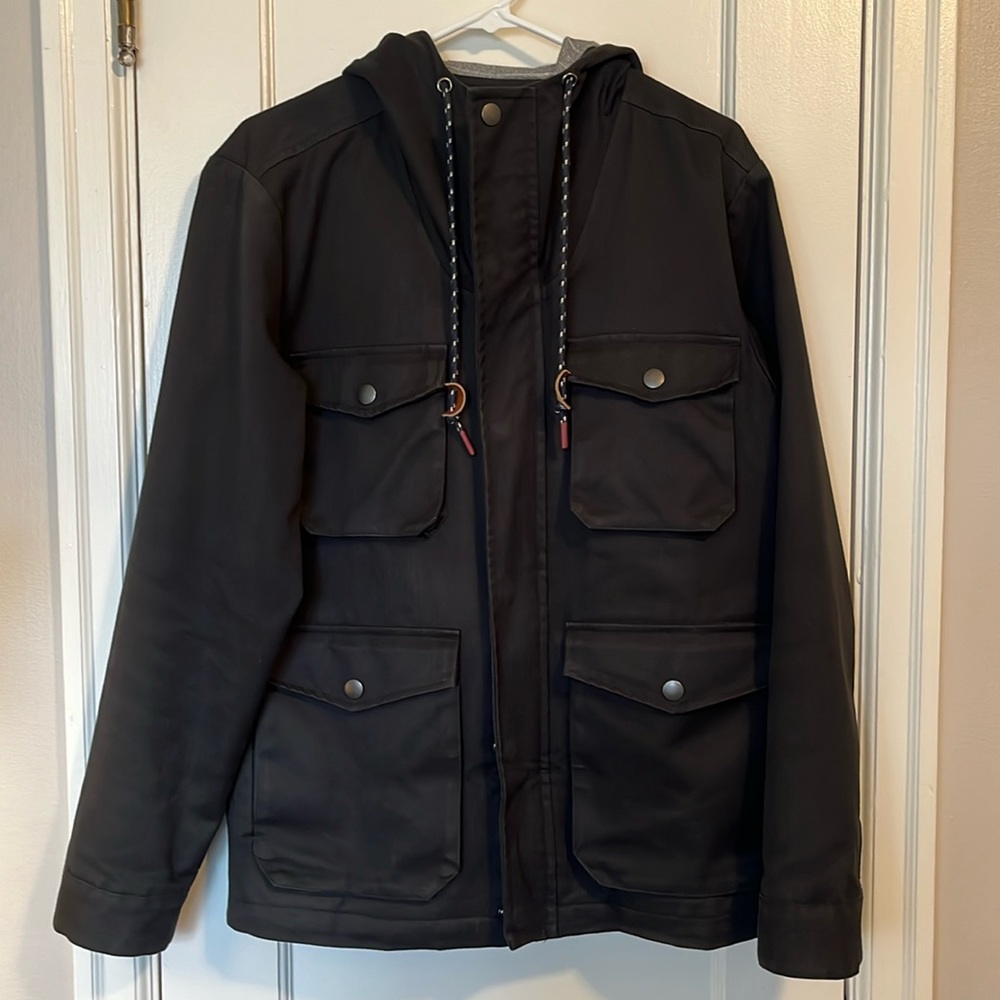 Bridge & Burn The Fraser Jacket, Medium, Black Waxed Canvas